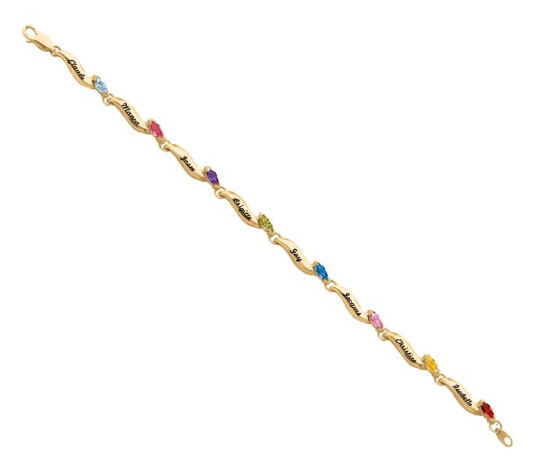 BRACELET DAME 10K 2 À 8 PIERRES - PG 50011Y - PERSONALIZED GEM BRACELET DAME 10K 2 À 8 PIERRES - PG 50011Y - PERSONALIZED GEM