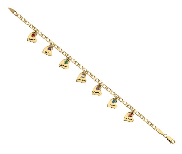 BRACELET DAME COEUR 10K 3 À 7 PIERRES - PG 50010ARG - PERSONALIZED GEM BRACELET DAME COEUR 10K 3 À 7 PIERRES - PG 50010ARG - PERSONALIZED GEM