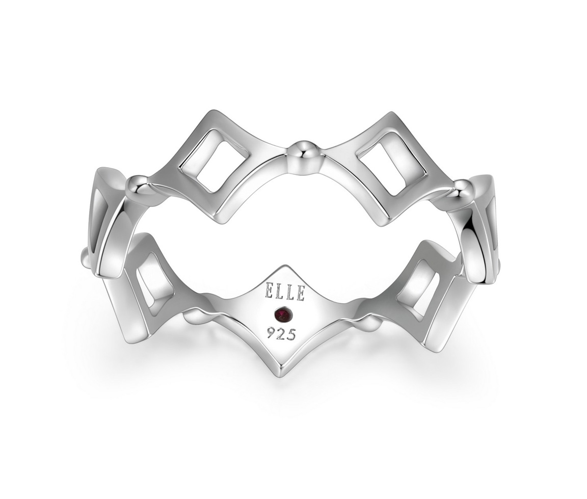 BAGUE À MOTIF LOSANGES AJOURÉS EN ARGENT RHODIÉ - PJ R4LADDA0AC - ELLE BAGUE À MOTIF LOSANGES AJOURÉS EN ARGENT RHODIÉ - PJ R4LADDA0AC - ELLE