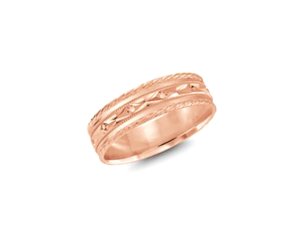 JONC EN OR 10K AVEC MOTIF CORDE ET TAILLE DIAMANT - ML LCF359P10 - MALO 