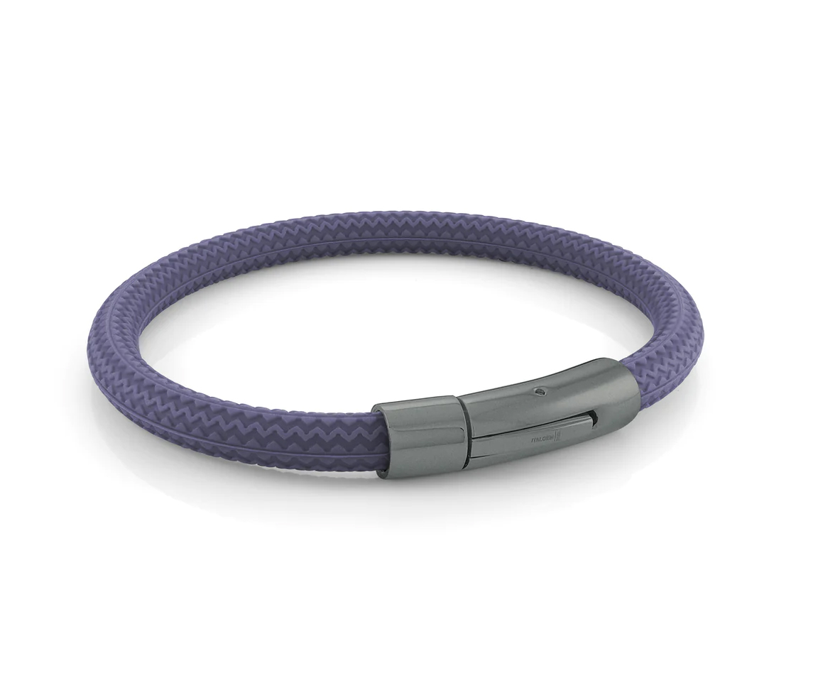 BRACELET EN CAOUTCHOUC À MOTIF PNEU AVEC FERMOIR EN ACIER - IG SBR16/7.5 - ITALGEM