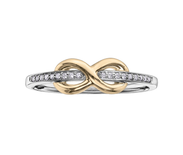 BAGUE INFINI EN OR AVEC DIAMANTS - CR DD2710WY - BIJOUX CANADIEN