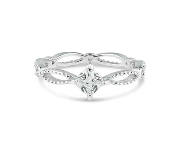 JOLIE BAGUE EN ARGENT RHODIÉ SERTIE DE CUBIQUES ZIRCONIAS BLANC ET DE COULEURS VARIÉES - SP BGR01362C5 - BIJOUX D'IMPORTATION
