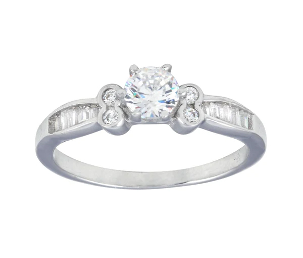 JOLIE BAGUE EN ARGENT RHODIÉ SERTIE DE CUIBIQUES ZIRCONIAS - SP BGR01230/5 - BIJOUX D'IMPORTATION