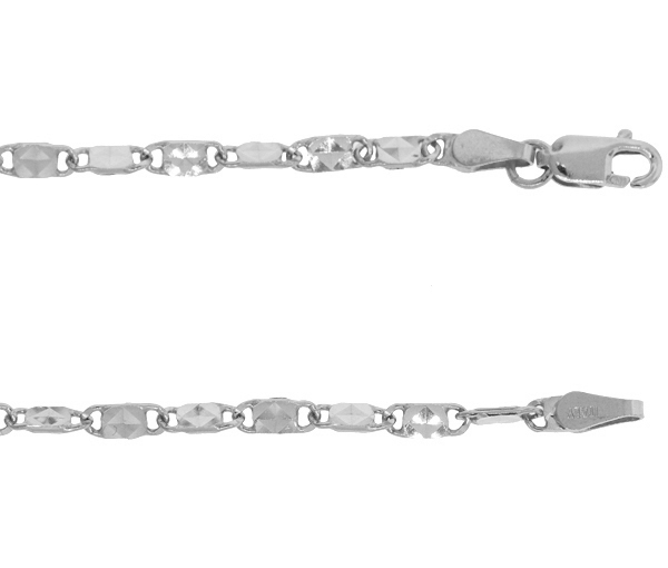 CHAINE 10K BL. 20'' PLAQUE - S LPXD040W20 - BIJOUX D'IMPORTATION