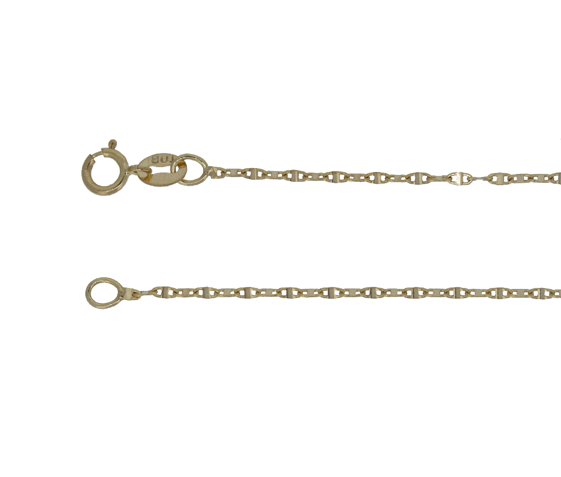 CHAINE 10K PLAQUE OVALE 12'' - S FLP030Y 12 - BIJOUX D'IMPORTATION