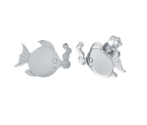 BOUCLES POISSDONS BULLES EN ARGENT RHODIÉ - SP SOE00033 - BIJOUX D'IMPORTATION